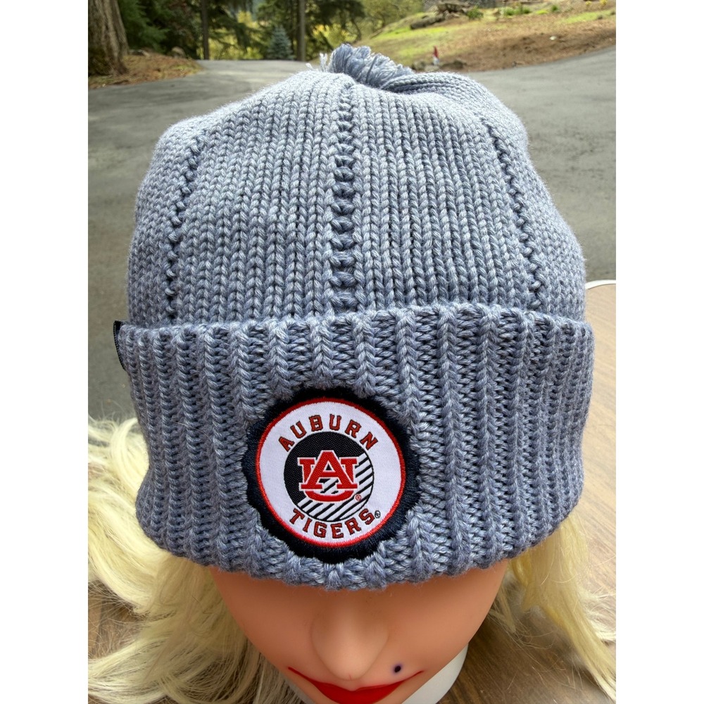 Under Armour Auburn Tigers Gray Knit Pom Beanie Hat One Size NWT